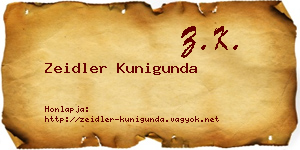 Zeidler Kunigunda névjegykártya
